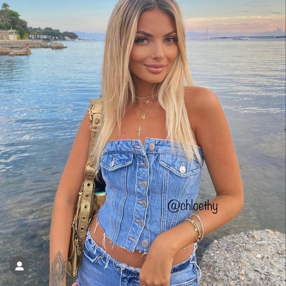 Zara DENIM CORSET TOP